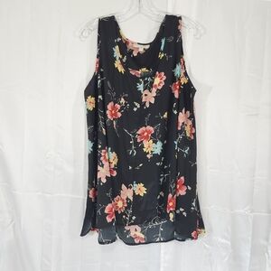 Women Within Size Large Floral Sleeveless Women's Top